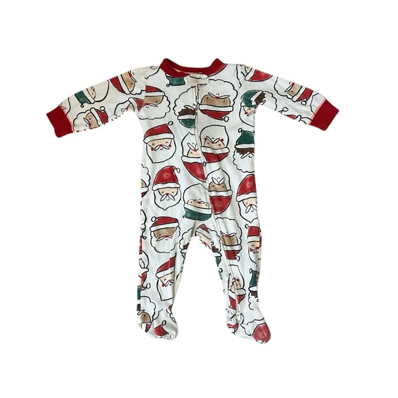 6-9m Baby Christmas Footie Pajamas Burt’s Bees Carter’s Santa Zip Zipper Pjs 9m - Picture 2 of 6